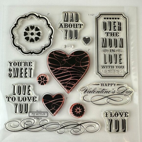 My Acrylix Valentines Day Stamp Set - Love Hearts s1112 - Picture 1 of 1